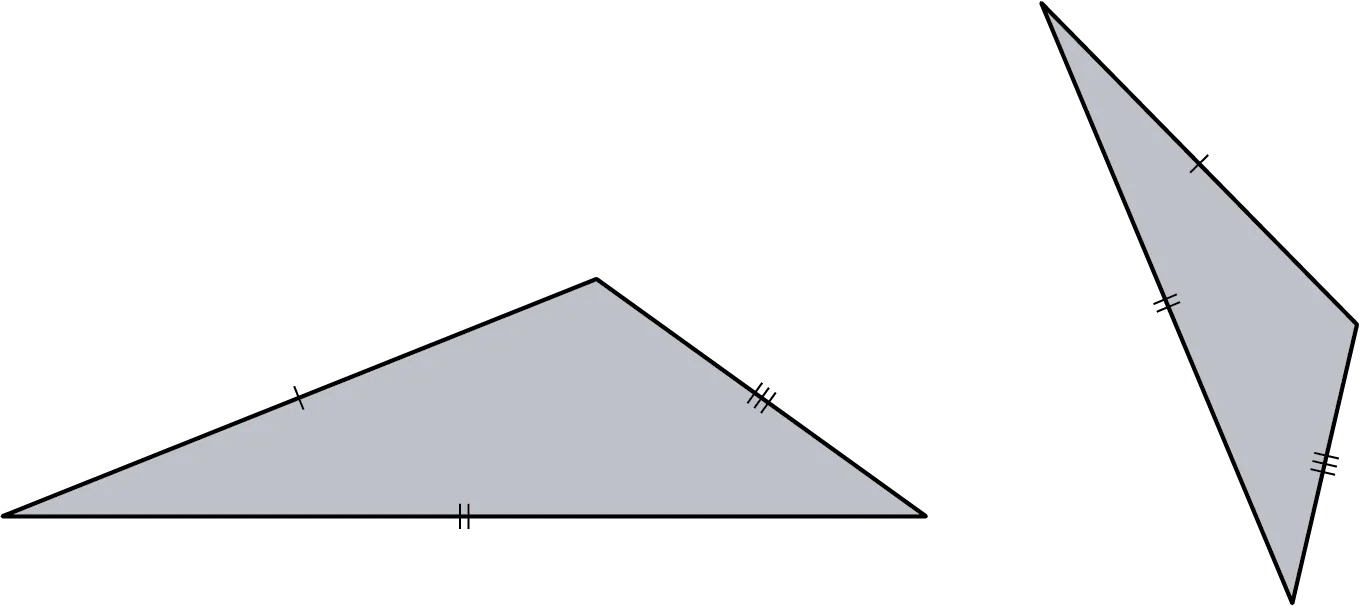 Two triangles. All three sides of each triangle are of different lengths.