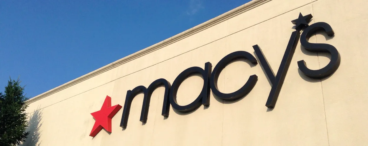 An image of the Macy's logo on a building.