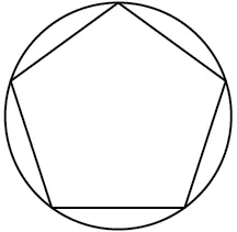 A pentagon inscribed in a circle.