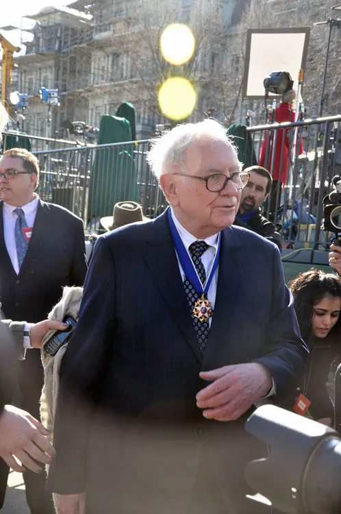 A photo of Warren Buffett.