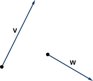 Esta figura tiene dos vectores. Son el vector v y el vector w. No están conectados.