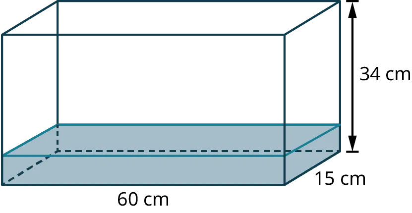 A rectangular prism represents a tank.