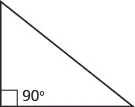 A right triangle with the largest angle marked 90 degrees.