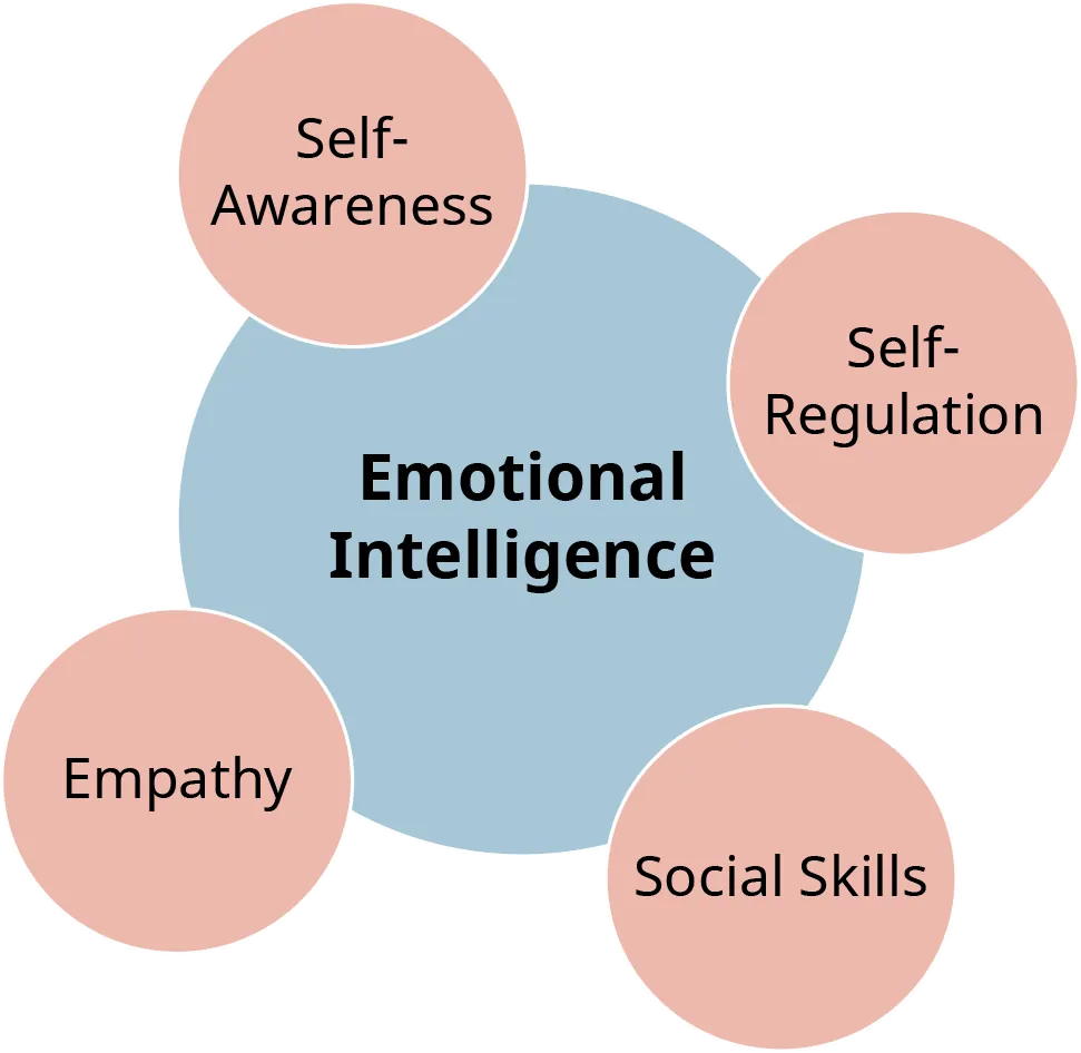 A diagram shows “Self-Awareness,” “Self-Regulation,” “Social Skills,” and “Empathy” as the various components of Emotional Intelligence.