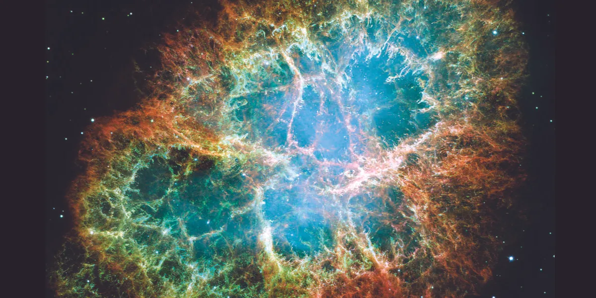 A photo is shown of the Crab Nebula.