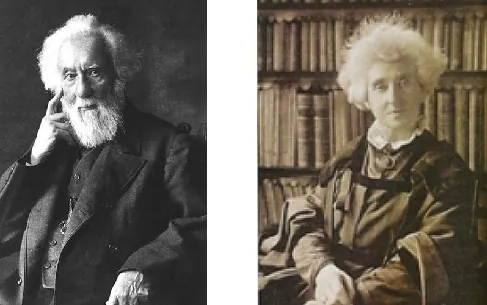 Photographs of: left (a) William Huggins, and right (b) Margaret Huggins.