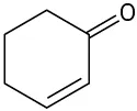 A six membered ring with a double bond and a carbonyl group is represented.