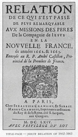 A seventeenth-century French copy of the Jesuit Relations is shown.