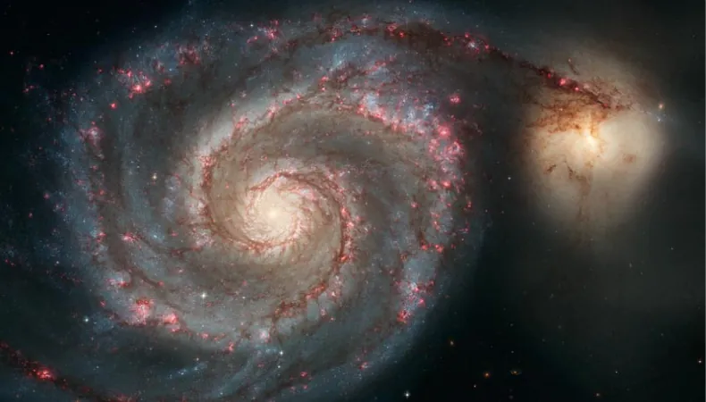 A photograph of the Whirlpool Galaxy