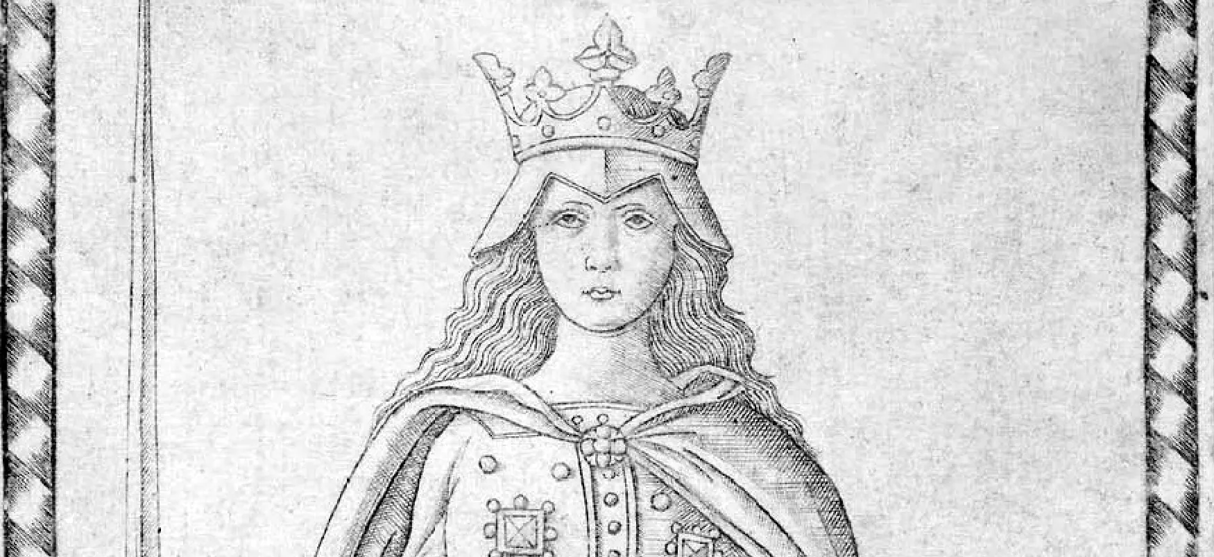 An engraving of a queen by an unknown Italian artist from the 15th century personifies rhetoric as eloquence or “discourse marked by force and persuasiveness.”