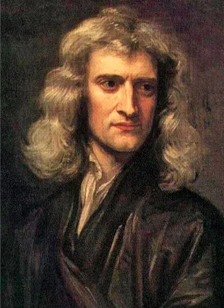 Portrait of Isaac Newton.