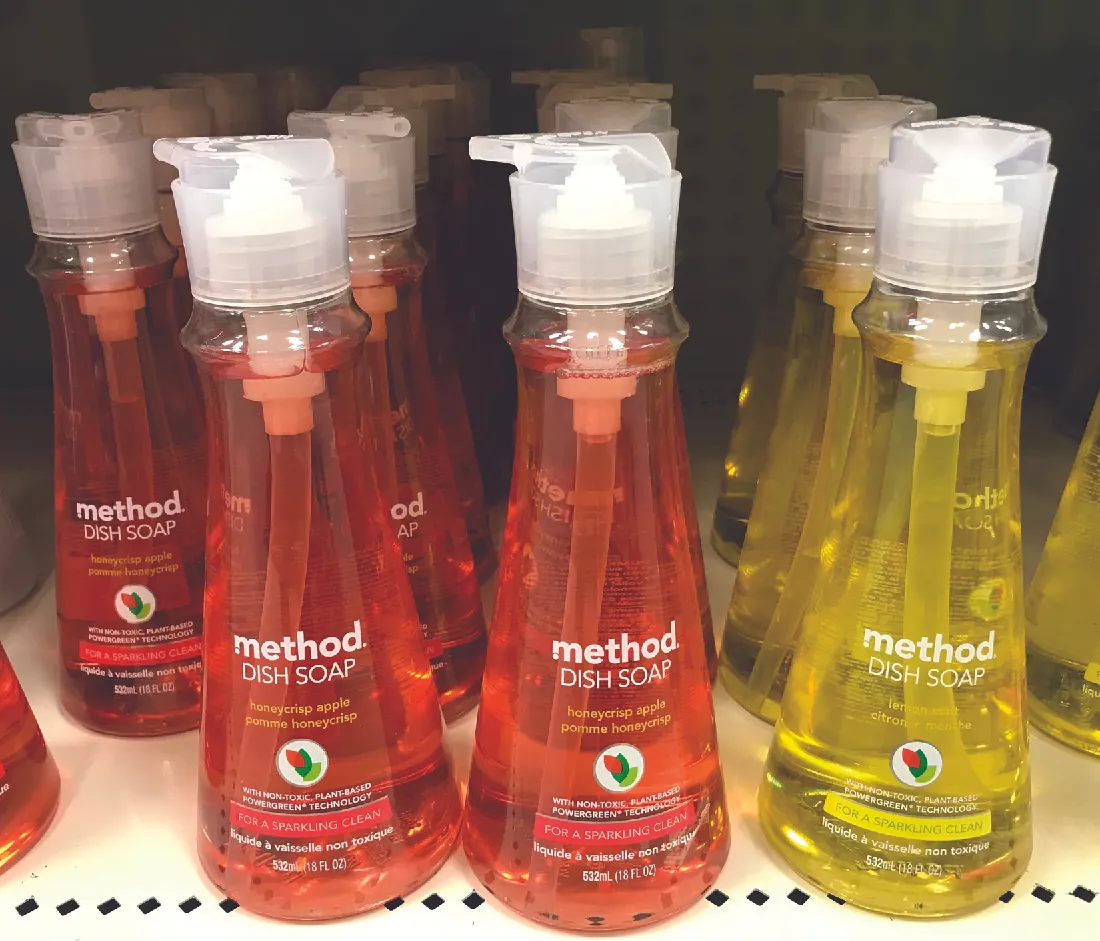 Photo of containers of Method-brand dish soap.