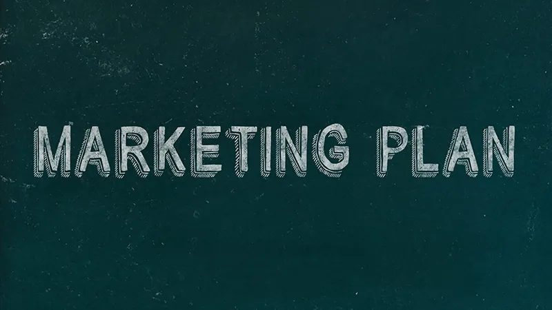 An image shows the words “Marketing Plan”.