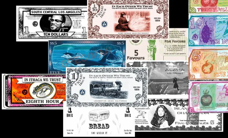 Various different types of paper currencies.