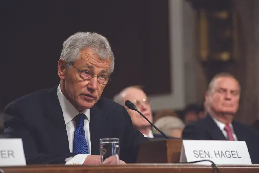 A photo of Chuck Hagel in the Senate.