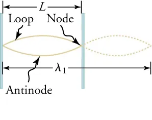 One antinode and two nodes are created by a single standing wave.
