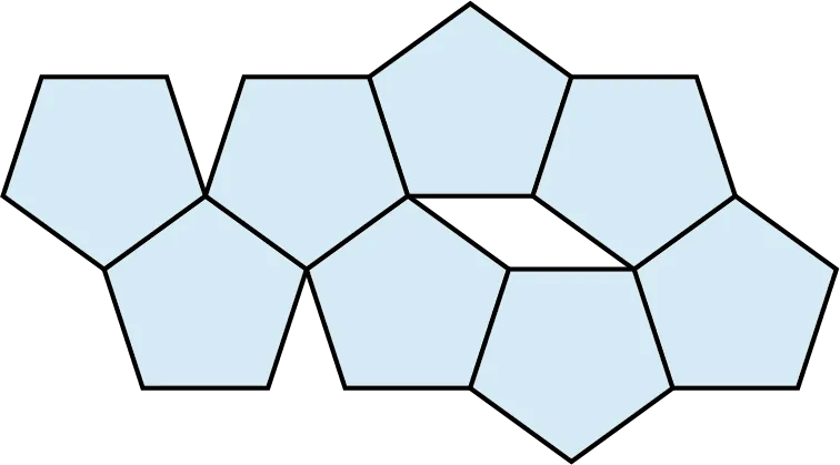 A tessellation pattern is made up of eight pentagons.