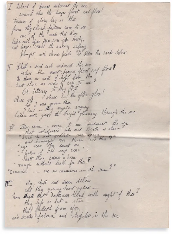 Hand-written poetry, like this mirror-writing poem by Caroline Fitzgerald, is another example of a primary source.