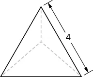 Esta figura es un triángulo equilátero con una longitud de lado de 4 unidades.