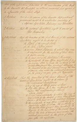 James Madison’s Virginia Plan is shown.