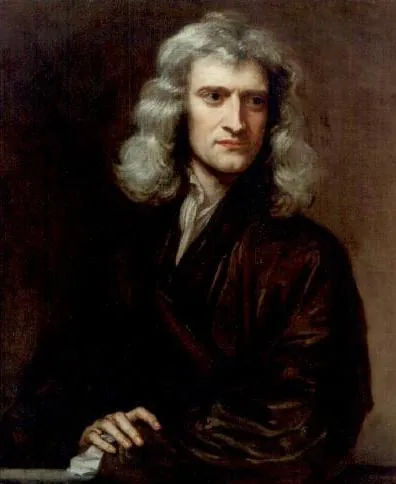 Retrato de Isaac Newton.
