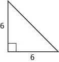 The figure is a right triangle with sides that are both 6 units.