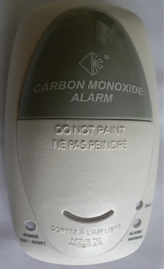 A carbon monoxide detecting device.
