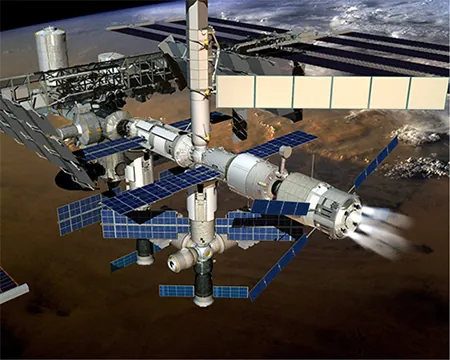 Se muestra una imagen de la estación espacial internacional.