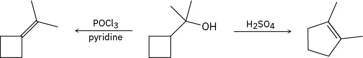 Propan-2-ylidenecyclobutane reacts with 2-cyclobutylpropan-2-ol. This reacts with sulfuric acid to form 1,2-dimethylcyclopent-1-ene.