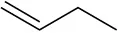 The structure has a 4-carbon chain. C1 is double bonded to C2.