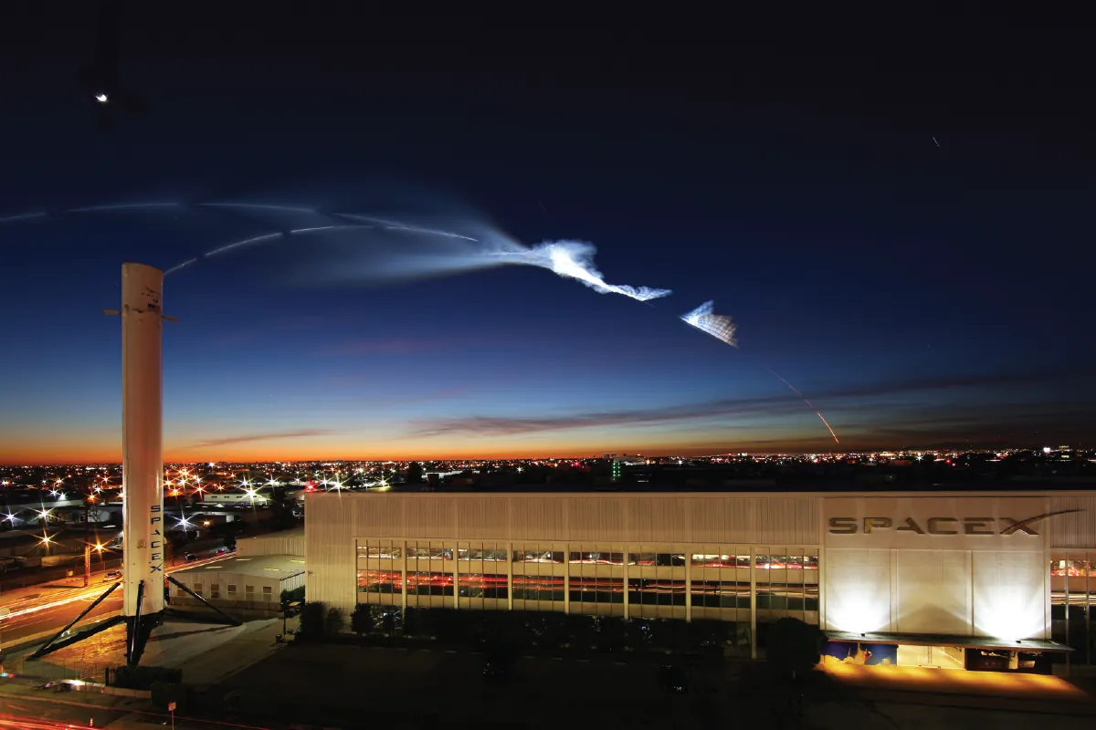 Photo of SpaceX headquarters.