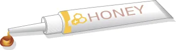 An image of tube filled with honey.