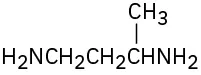 A three-carbon chain with, counting from the left, amine groups on the first and third carbon. There is also a methyl group on the third carbon.