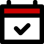 An icon depicting a minimalistic shape of a calendar.