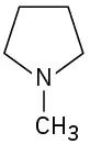 A five-membered ring, one member of which is nitrogen. There is a methyl group also attached to the nitrogen.
