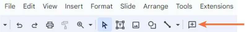 A screenshot of the action bar with the comment icon indicated is shown.