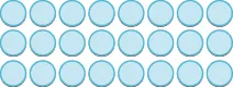 An image of 3 horizontal rows of counters, each row containing 8 counters.