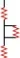 Circuit has two vertical resistors connected in line and a third resistor connected across the line between the two resistors.