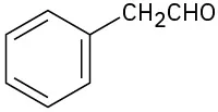 The structure of 2-phenylacetaldehyde shows a benzene ring with a C H 2 C H O group as a side chain.