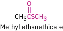 The molecular structure of methyl ethanethioate.