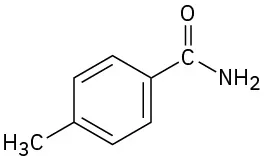 The structure shows a substituted benzamide where a methyl group is attached to the para position in the benzene ring.