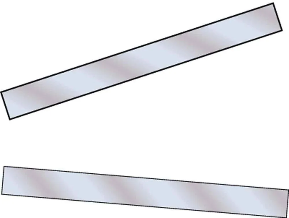 Two conducting plates with the top one positively charged and the bottom one with an equal amount of negative charge.
