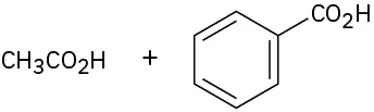 The figure shows acetic acid and benzoic acid, the products of oxidative cleavage.