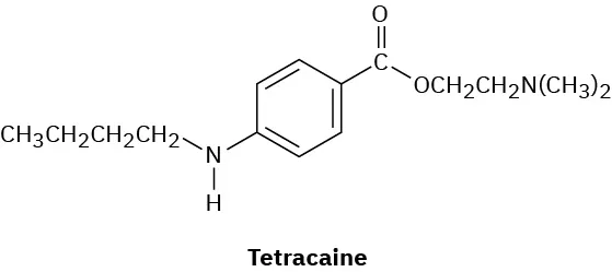 The structure of Tetracaine.