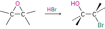 Ethylene oxide in the presence of hydrogen bromide yields 2-bromoethanol via the opening of the epoxide ring.