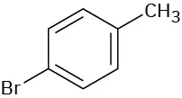 In a benzene ring, C 1 and C 4 are bonded to a bromine atom and a methyl group, respectively.
