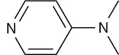 The structure of 4-dimethylaminopyridine. It has a pyridine ring linked to a nitrogen connected to two methyl groups.