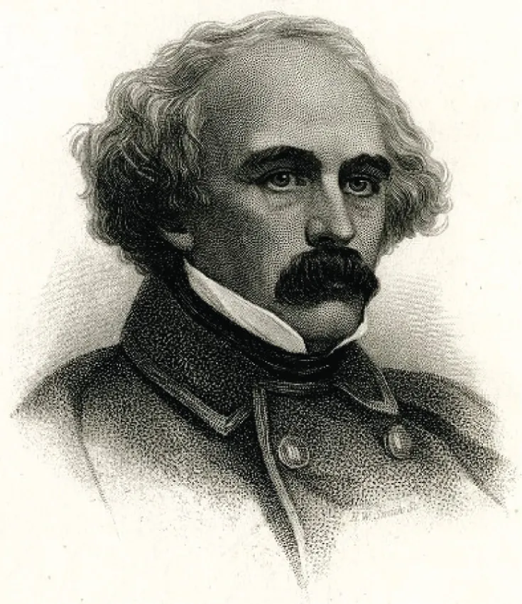A portrait of Nathaniel Hawthorne.