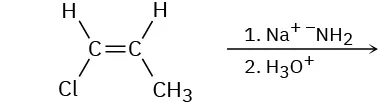 An incomplete reaction between cis-1-chloro-1-propene, first with sodium amide and then with hydronium.