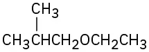 An ethyl group connected to an isobutyl group through an oxygen atom, forming an ether linkage.
